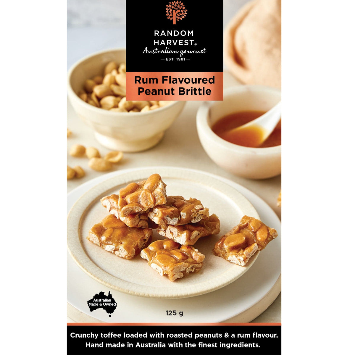 Australian Made Popcorn & Peanut Brittle by Random Harvest Gourmet