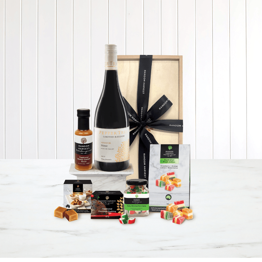 Random Harvest Peppertree Wine Red Wine Christmas Indulgence Crate