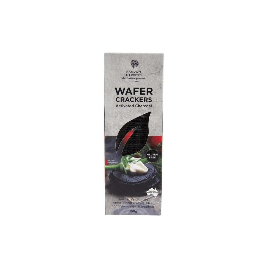 Random Harvest Wafers Wafer Crackers Activated Charcoal 100g