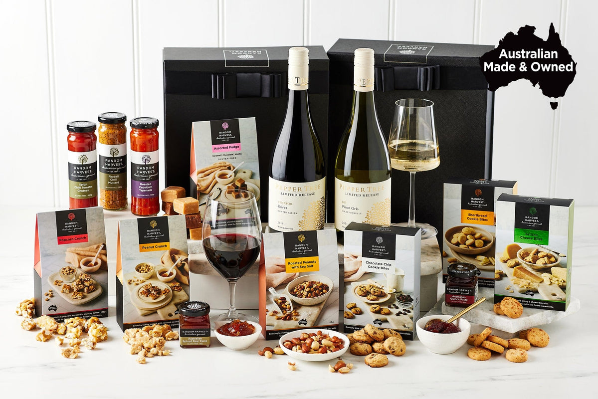 Red & White Wine Lovers Hamper Random Harvest Gourmet